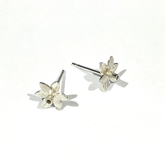 Sterling Silver Daffodil Stud Earrings