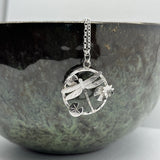 Sterling Silver Dragonfly Hoop Pendant