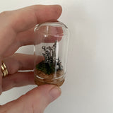 Sterling Silver Curiosity- fairy garden swing cloche mini glass dome