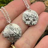 Sterling Silver Flower Moon Pendant