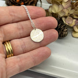 Sterling Silver Feather Disc Pendant