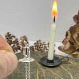 Sterling Silver Candle and Holder Charm Pendant