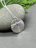 Sterling Silver Dragonfly Leaf Pendant