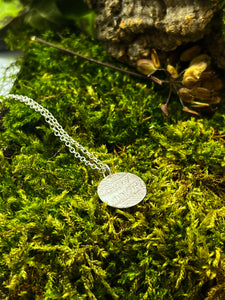 Sterling Silver Feather Disc Pendant