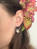 Sterling Silver Flower Stud Drop Earrings