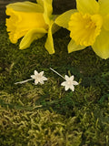 Sterling Silver Daffodil Drop Earrings
