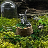 Sterling Silver Curiosity- fairy garden swing cloche mini glass dome