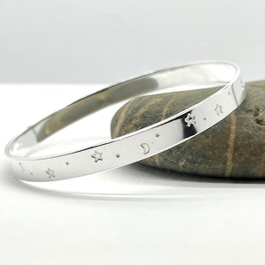 Sterling Silver Celestial Bangle