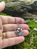Sterling Silver woodland Pendant 6 (ferns and mushrooms / toadstools)
