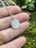 Sterling Silver Feather Disc Pendant
