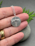 Sterling Silver Dragonfly Leaf Pendant