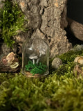 Sterling Silver Curiosity- mushroom / toadstool moss mini cloche.