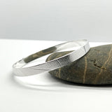 Sterling Silver Leaf Print Bangle