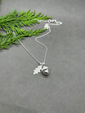 Sterling Silver Acorn And Oak Leaf Charm Pendant