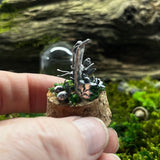Sterling Silver Curiosity- fairy garden swing cloche mini glass dome