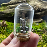 Sterling Silver Curiosity- fairy garden swing cloche mini glass dome