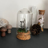 Sterling Silver Curiosity- fairy garden swing cloche mini glass dome