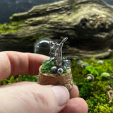 Sterling Silver Curiosity- fairy garden swing cloche mini glass dome