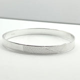 Sterling Silver Leaf Print Bangle