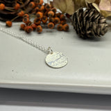 Sterling Silver Feather Disc Pendant