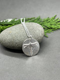 Sterling Silver Dragonfly Leaf Pendant