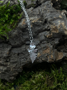 Sterling Silver Fern, Flowers and Butterfly Pendant