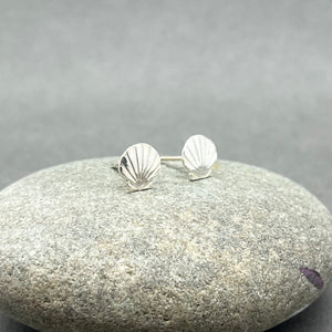 Sterling Silver Shell Stud Earrings