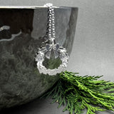 Sterling Silver Christmas Holly Wreath Pendant