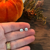 Sterling Silver Halloween Pumpkin Stud Earrings