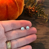 Sterling Silver Halloween Pumpkin Stud Earrings