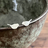 Sterling Silver Robin Bird Stud Earrings