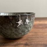 Sterling Silver Robin Bird Drop Earrings