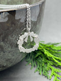 Sterling Silver Christmas Holly Wreath Pendant