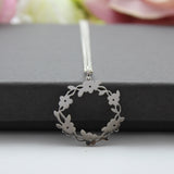 Sterling Silver Delicate Flower Ring Pendant