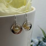 Sterling Silver Disc And Shell Bead Drop Earrings