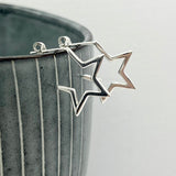 Sterling Silver Star Partial Hoop Earrings