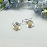 Sterling Silver Disc And Shell Bead Drop Earrings